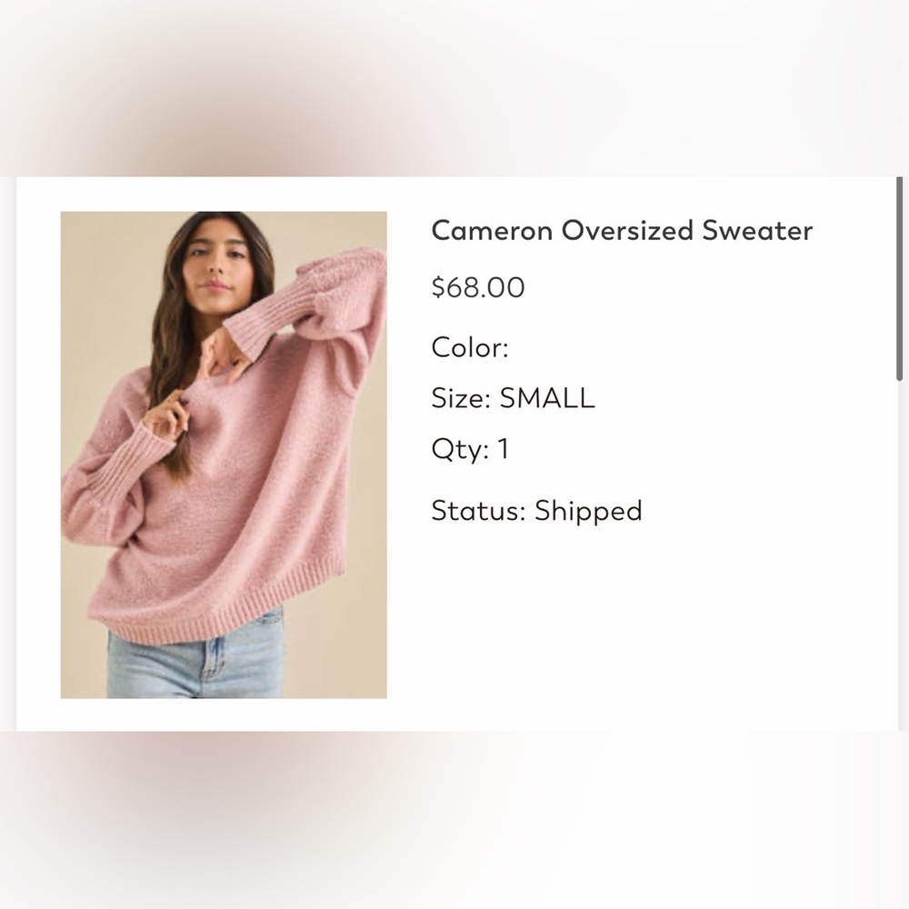 Altar'd State Cameron Oversized Sweater - Blush Pink